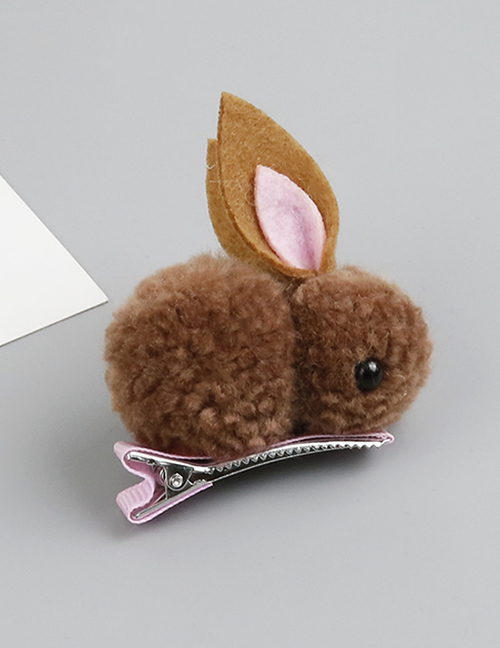 Fashion Coffee Rabbit Shape Decorated Hair Clip