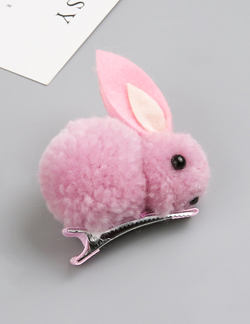 Fashion Pink Rabbit Shape Decorated Hair Clip