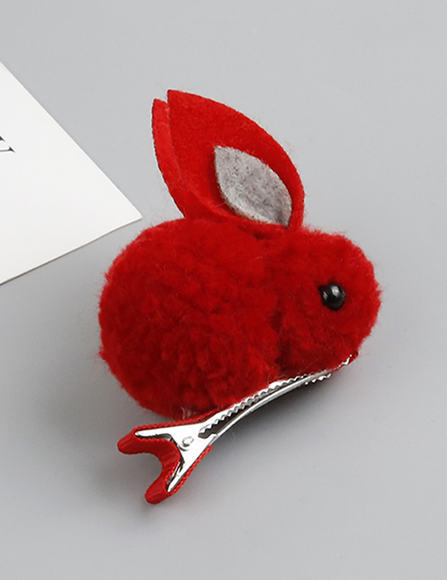 Fashion Red Rabbit Shape Decorated Hair Clip