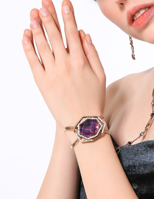 Fashion Purple Diamond Decorated Bracelet