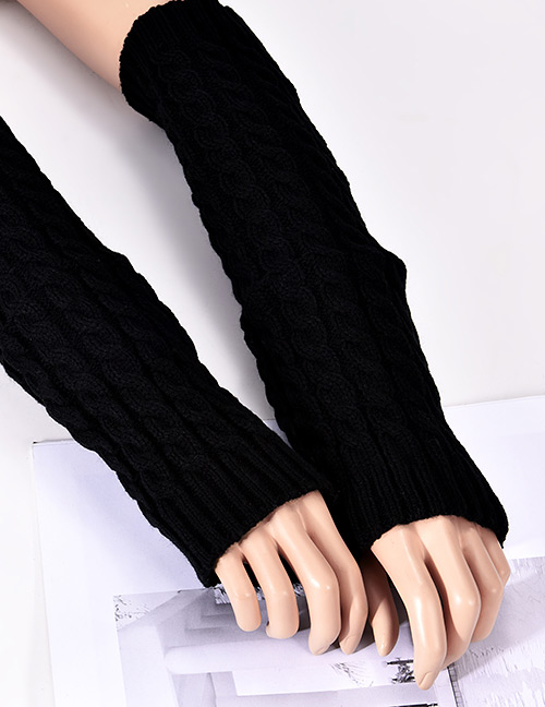 Fashion Black Hemp Flowers Shape Design Gloves