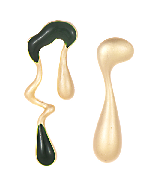 Fashion Green Irregular Shape Design Simple Earrings