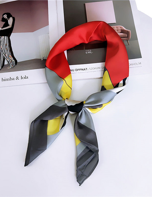 Fashion Yellow+gray Color Matching Design Occupational Scarf
