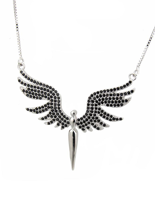 Elegant Black Owl Shape Pendant Decorated Necklace