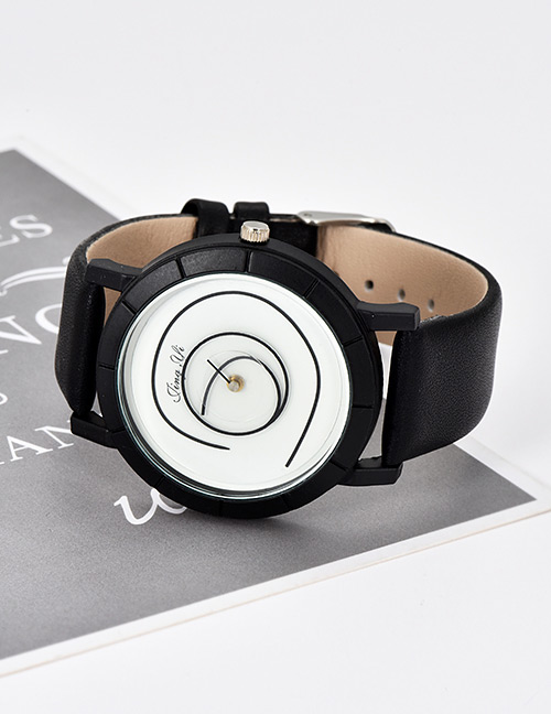 Fashion White Round Shape Dial Design Simple Watch
