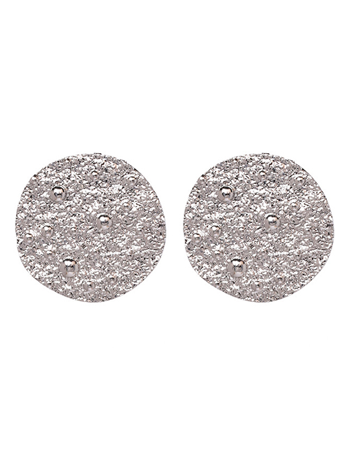 Elegant Silver Color Pure Color Design Round Shape Earrings