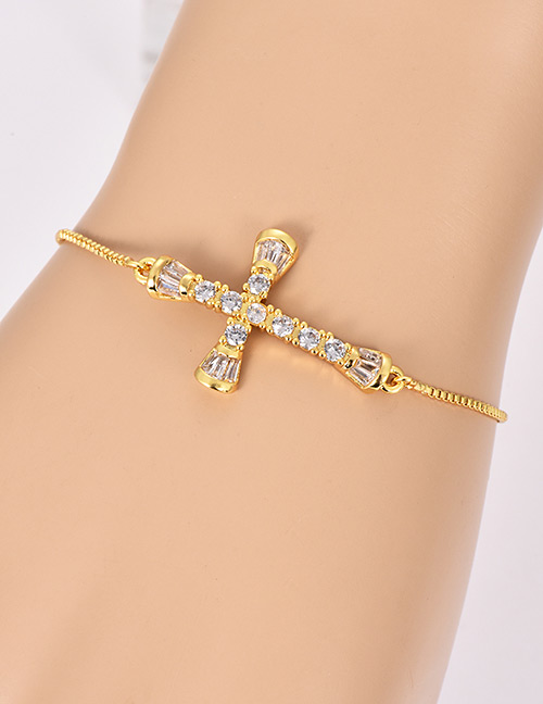 Fashion Gold Color Cross Shape Decorated Bracelet