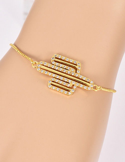 Fashion Gold Color Cactus Shape Decorated Bracelet