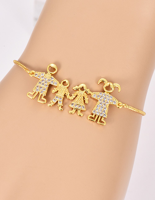 Fashion Gold Color Familay Shape Decorated Bracelet