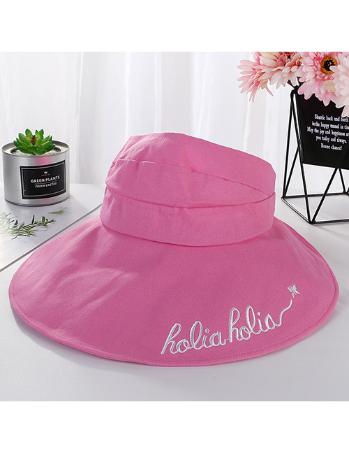 Fashion Plum Red Letter Pattern Decorated Sunshade Hat