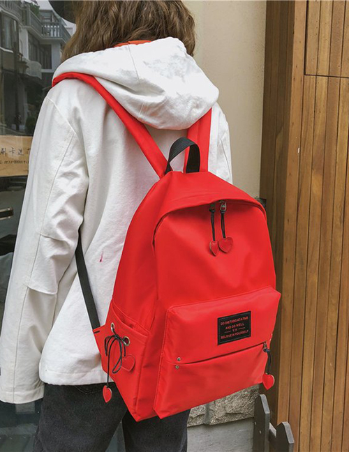 Fashion Red Heart Shape Decorated Backpack