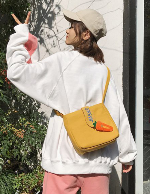 Fashion Yellow Radish Pattern Decorated Shoulder Bag