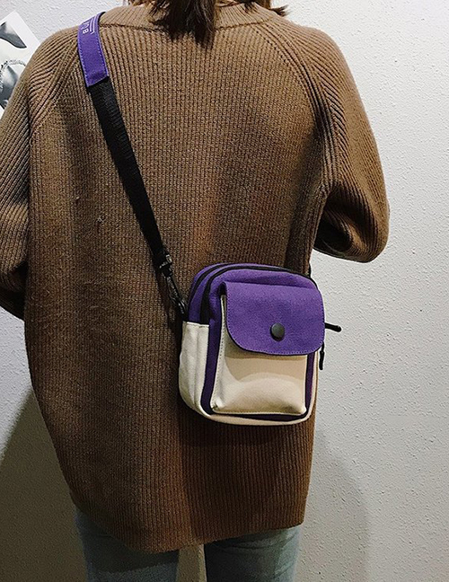 Fashion Purple Color Matching Decorated Shoulder Bag