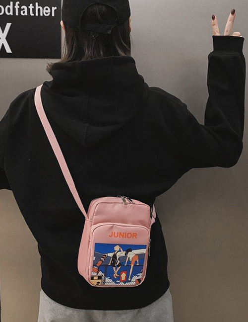 Fashion Pink Girl Pattern Decorated Shoulder Bag