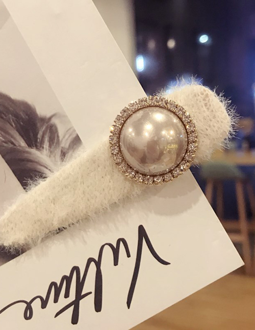 Fashion White Pearl&diamond Decorated Hair Clip