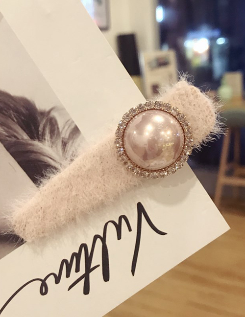 Fashion Pink Pearl&diamond Decorated Hair Clip