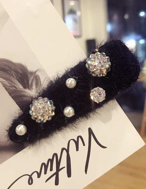 Fashion Black Pearl&diamond Decorated Hair Clip