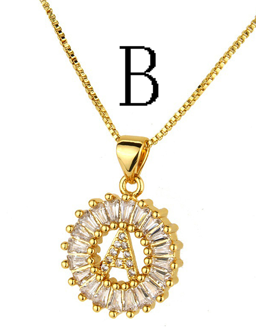 Simple Gold Color Letter B Shape Decorated Necklace