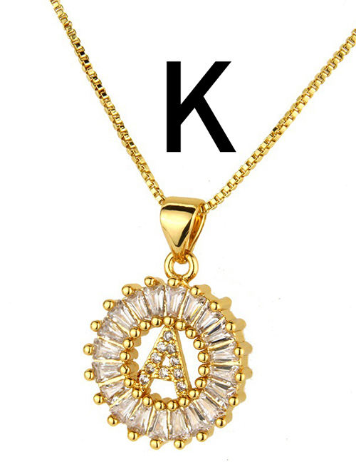 Simple Gold Color Letter K Shape Decorated Necklace