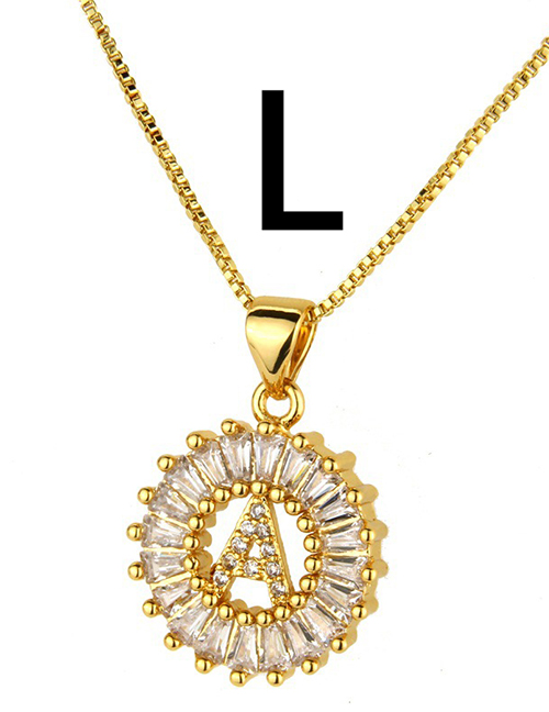Simple Gold Color Letter L Shape Decorated Necklace