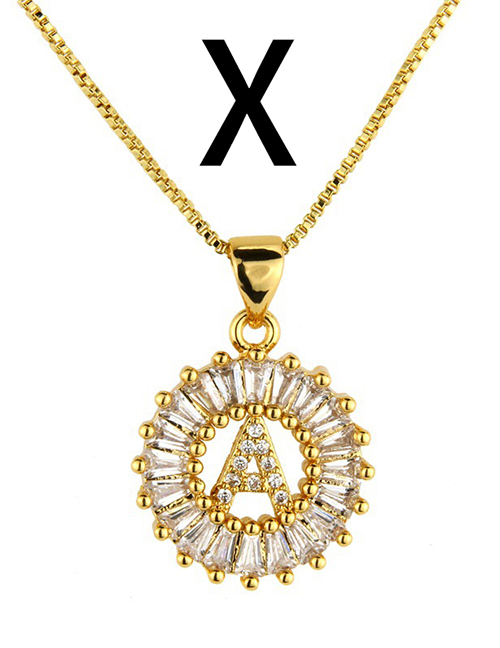 Simple Gold Color Letter X Shape Decorated Necklace