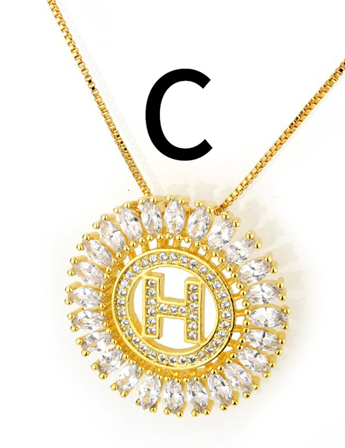 Simple Gold Color Letter C Shape Decorated Necklace