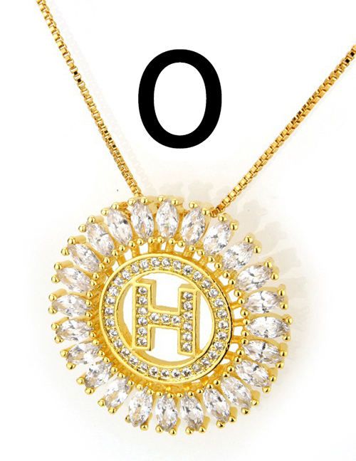 Simple Gold Color Letter O Shape Decorated Necklace