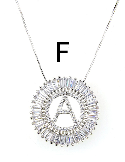 Simple Silver Color Letter F Shape Decorated Necklace