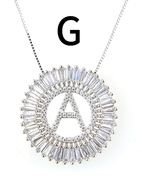 Simple Silver Color Letter G Shape Decorated Necklace