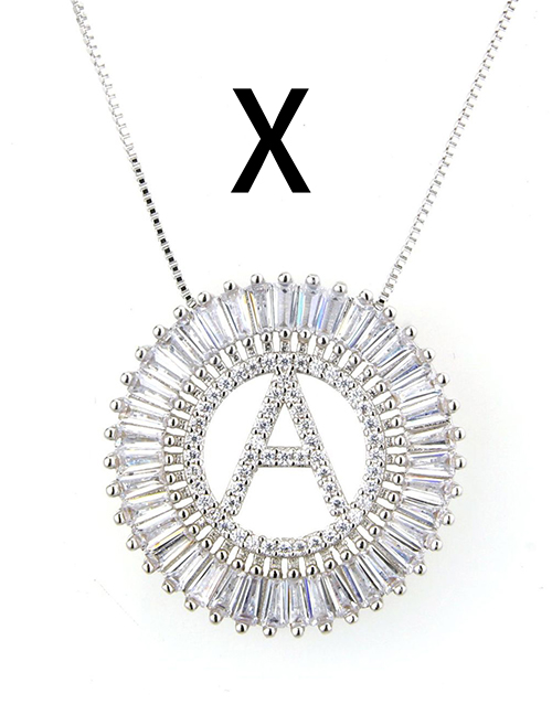 Simple Silver Color Letter X Shape Decorated Necklace