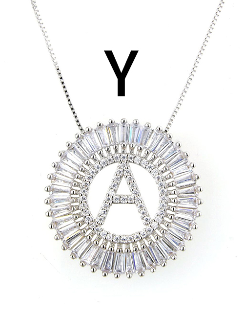 Simple Silver Color Letter Y Shape Decorated Necklace