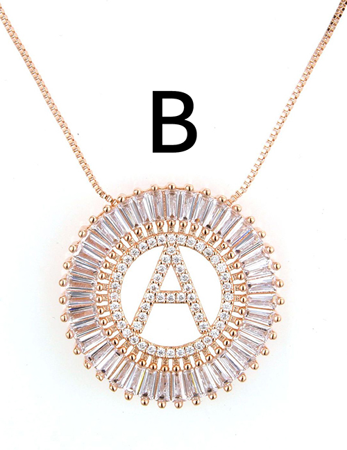 Simple Rose Gold Letter B Shape Decorated Necklace
