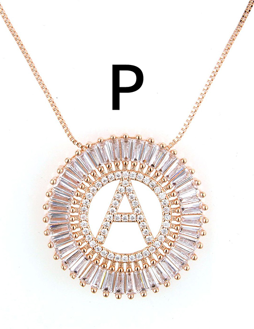Simple Rose Gold Letter P Shape Decorated Necklace