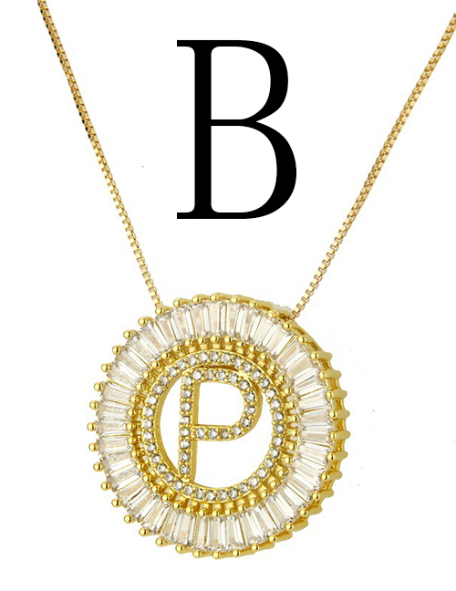 Simple Gold Color Letter B Shape Decorated Necklace