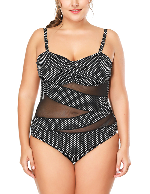Sexy Black Dots Pattern Decorated Suspender Bikini