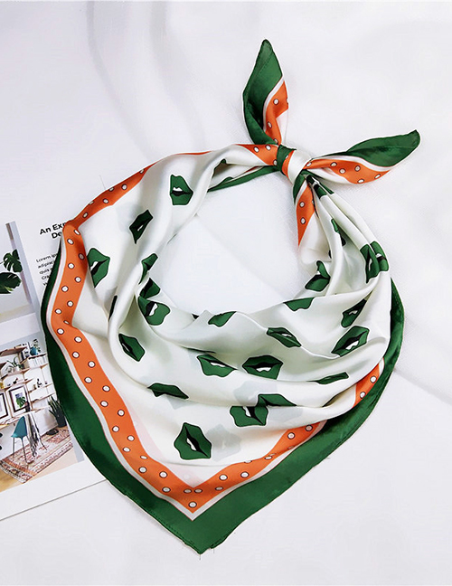Lovely Green Lips Pattern Design Professional Scarf