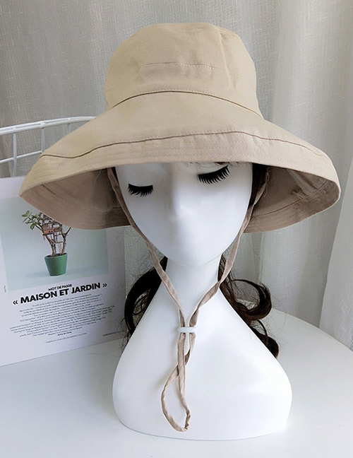 Lovely Khaki Pure Color Design Sunshade Fisherman Hat