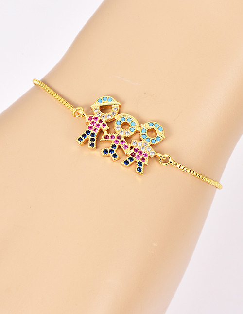 Fashion Gold Color Kids Shape Decorated Simple Bracelet