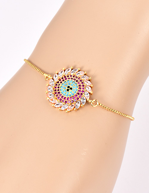 Fashion Gold Color Full Diamond Design Round Shape Bracelet