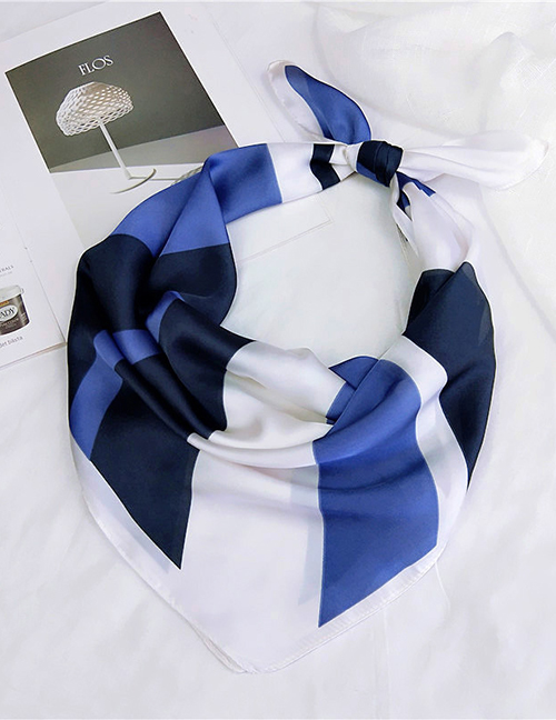 Fashion Blue+white Color Matching Decorated Scarf
