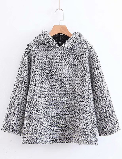 Fashion Gray Pure Color Decorated Simple Hoodie