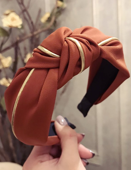 Elegant Brown Knot Shape Design Pure Color Hair Hoop