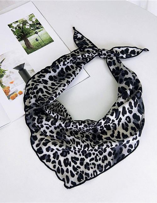 Fashion Black Leopard Pattern Decorated Small Scarf