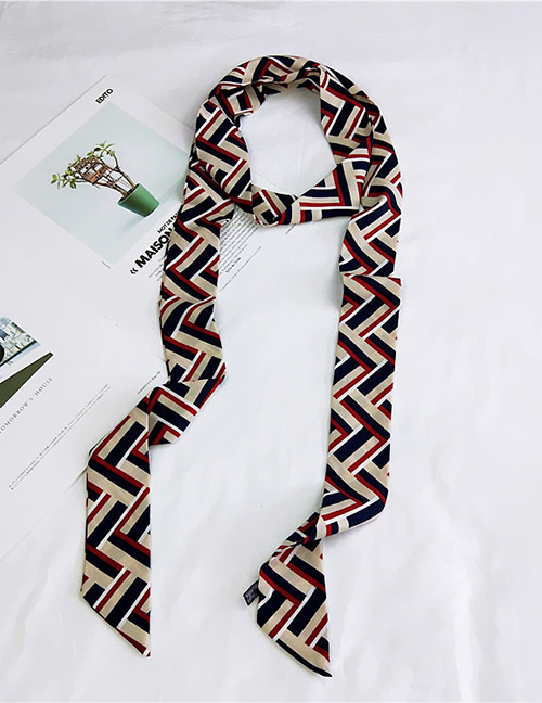 Fashion Red Stripe Pattern Decorated Small Scarf