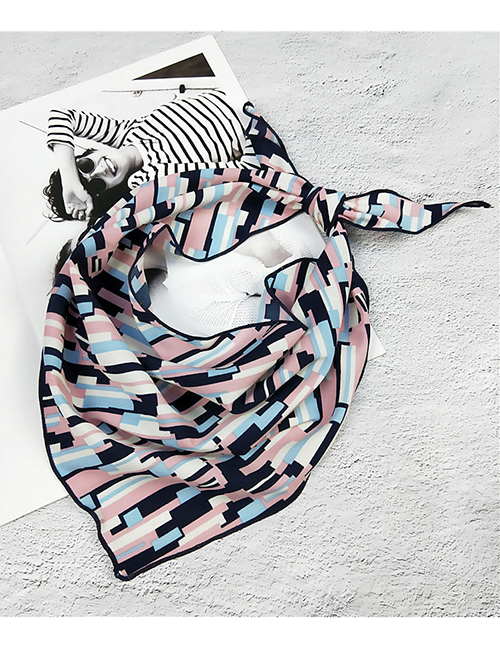 Fashion Multi-color Stripe Pattern Decorated Small Scarf