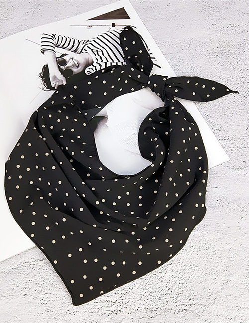 Fashion Black Spot Pattern Decorated Small Scarf