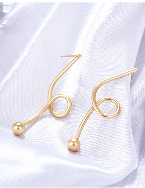 Fashion Gold Color Balls Decorated Pure Color Earrings