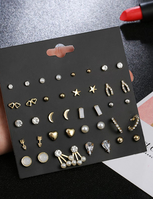 Elegant Plastic+resin Heart Shape&pearls Decorated Earrings Sets