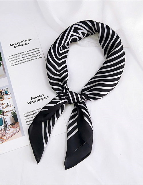 Fashion Black Lines Pattern Decorated Small Scarf