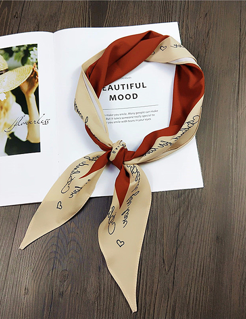Fashion Red Letter Pattern Decorated Small Scarf